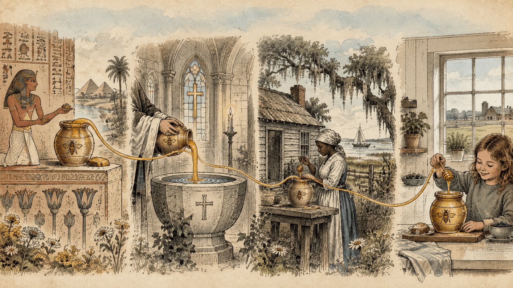 Illustration for Milk and Honey