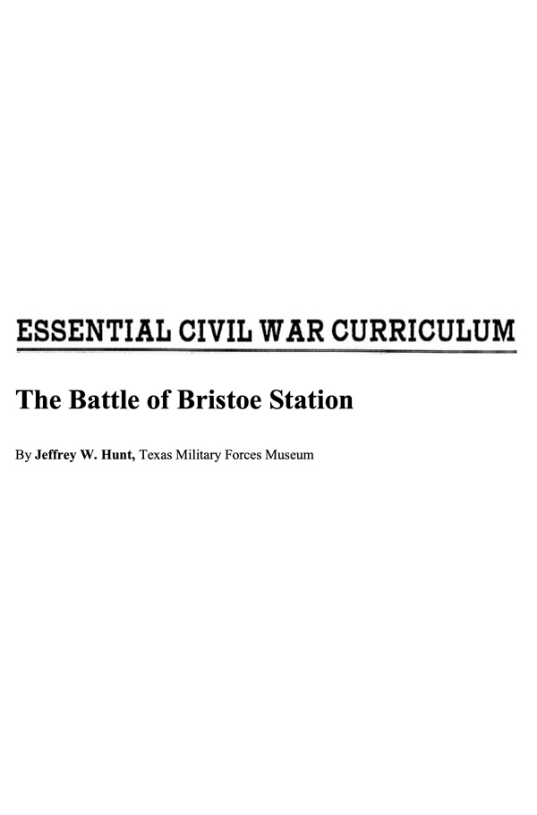 Cover for Bristoe Station Resources (bibliography)