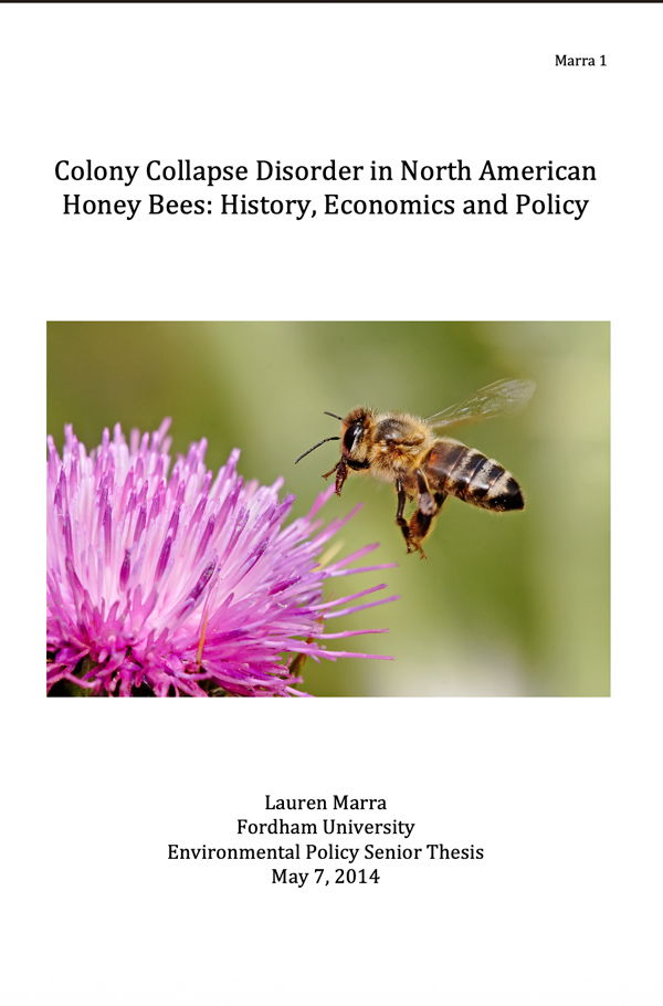 Cover for Colony Collapse Disorder in North American Honey Bees: History, Economics and Policy