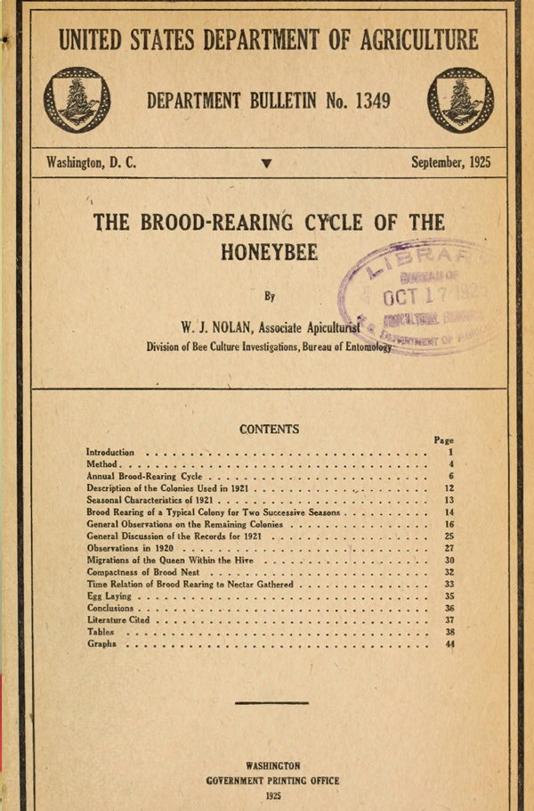 Cover for The Brood-Rearing Cycle of the Honeybee