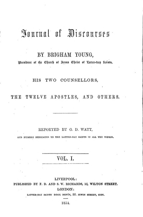 Cover for Journal of Discourses